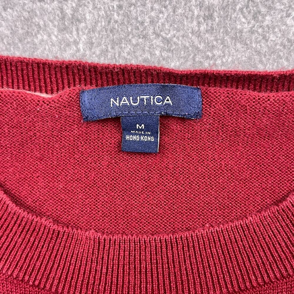nautica lightweight sweater womens medium red mini logo - Picture 3 of 7